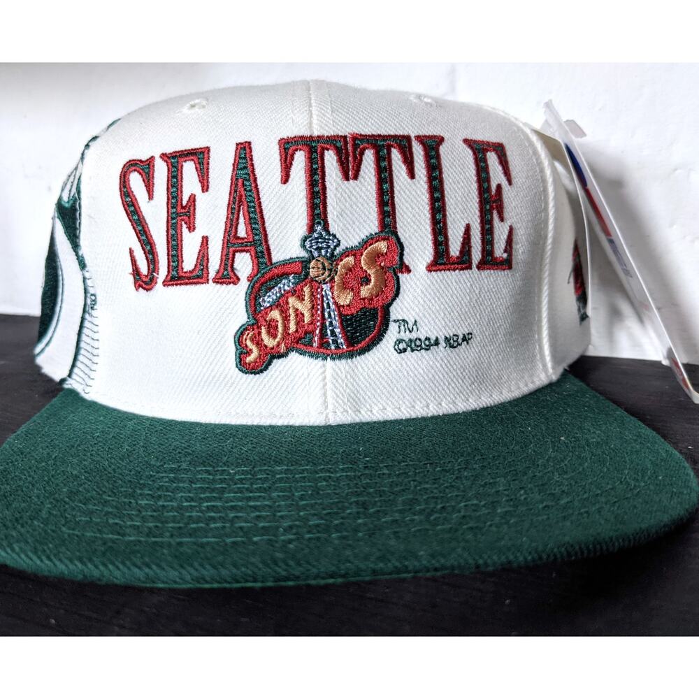 NEW Seattle Sonics 1995 LASER Sports Specialties snapback hat NBA Draft vtg NWT